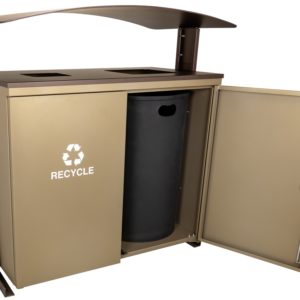 Ex-Cell Kaiser  90 Gallon Outdoor Dual-Stream Trash Bin with Canopy Lid