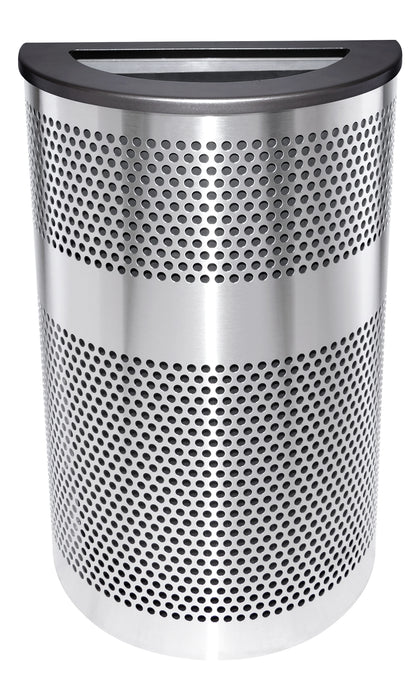 Ex-Cell Kaiser 20 Gallon Half-Round Stainless Steel Commercial Trash Can