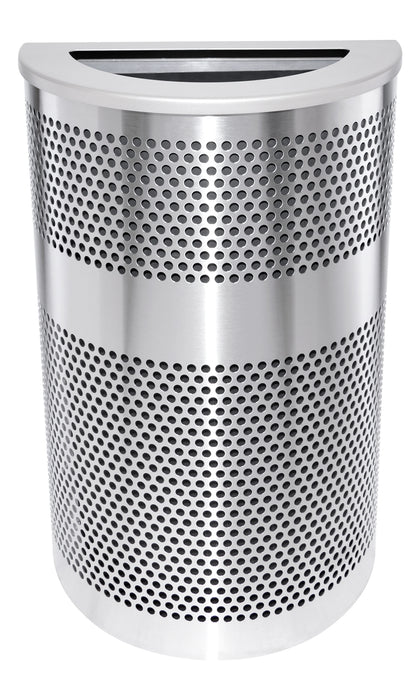 Ex-Cell Kaiser 20 Gallon Half-Round Stainless Steel Commercial Trash Can
