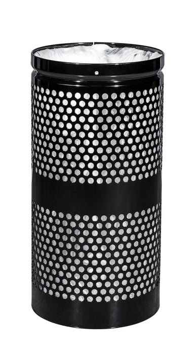 Ex-Cell Kaiser  Outdoor Steel Trash Can with Lid – 10 Gallon, Weather-Resistant