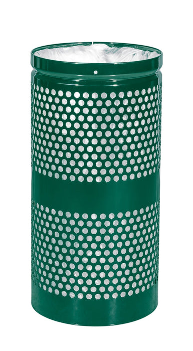 Ex-Cell Kaiser  Outdoor Steel Trash Can with Lid – 10 Gallon, Weather-Resistant