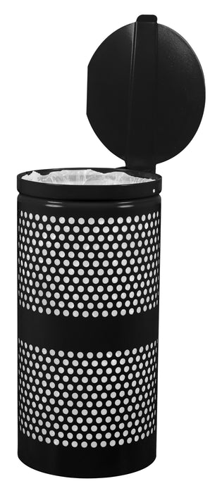 Ex-Cell Kaiser  Outdoor Steel Trash Can with Lid – 10 Gallon, Weather-Resistant
