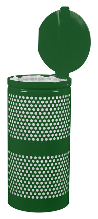 Ex-Cell Kaiser  Outdoor Steel Trash Can with Lid – 10 Gallon, Weather-Resistant