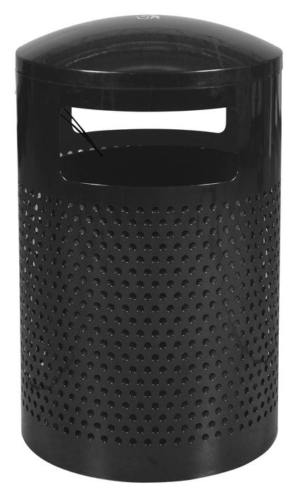 Ex-Cell Kaiser Outdoor Steel Trash Can – 40 Gallon Perforated Dome Top