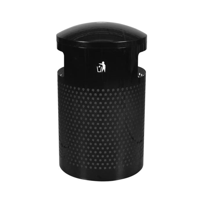 Ex-Cell Kaiser Outdoor Steel Trash Can – 40 Gallon Perforated Dome Top