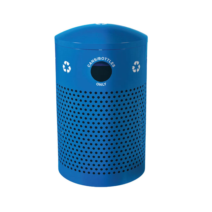 Ex-Cell Kaiser 40-Gallon Outdoor Recycling Trash Can with Dome Lid – Blue Gloss