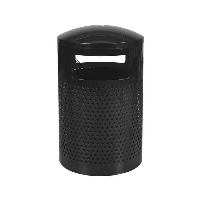 Ex-Cell Kaiser Outdoor Steel Trash Can – 40 Gallon Perforated Dome Top
