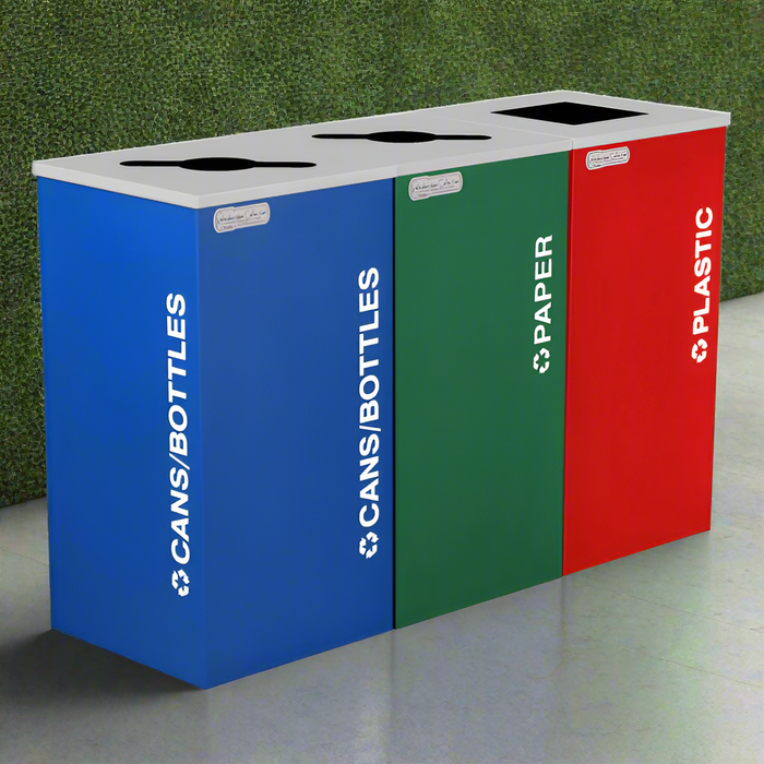 Excell-Kaiser 24-gallon Triple-Stream Modular Indoor Trash Can & Recycling Station