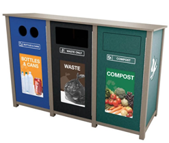 : Triple N2-Sherwood Front Load - Reverse Vail Top - (Custom Photo Door Graphic) Waste Receptacle