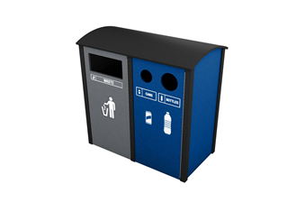 Double Slim N3-Berkeley Front Load - Curve Top - Waste Receptacle