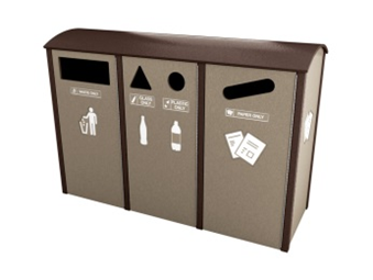 Triple Slim N3-Berkeley Front Load - Curve Top - Waste Receptacle