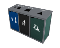 Triple Slim N2-Sherwood Top Load - Vail Top (6 Symbols) - Waste Receptacle