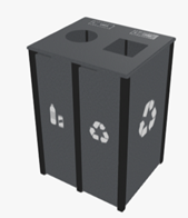 22 Gal Double- Front Doors - Flat top - Waste Receptacle