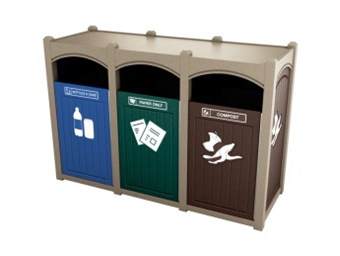 Triple- Front load - (4 symbols) - Waste Receptacle