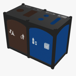 Double Slim - Top load  - trim & top same color - (6 symbols) -  Waste  Receptacle