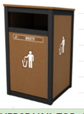 Single - Front Load- Reverse Vail Top (3 symbols) - Waste Receptacle