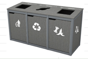 Triple - Top Load-  Vail Top  - Waste Receptacle