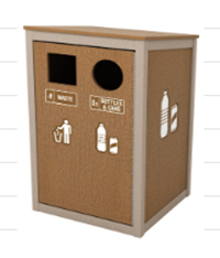 Single Slim - Front Load-  Reverse Vail  - (4 symbols)  Waste Receptacle