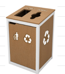 Single Slim - Top Load-  Vail Top  - (4 symbols)  Waste Receptacle