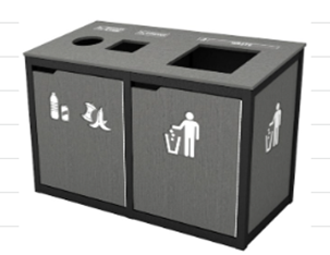 Double Slim - Top Load-  Vail Top  - (5 symbols)  Waste Receptacle