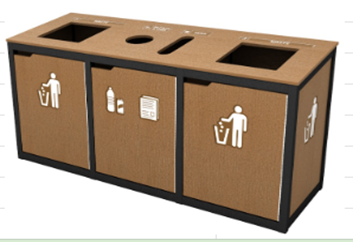 Triple Slim - Top Load-  Vail Top  -  Waste Receptacle