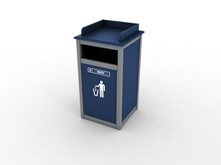 Single Front Load Recycling Bin- Waste Receptacle