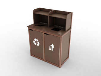 Double Top Load Recycling Bin- Waste Receptacle