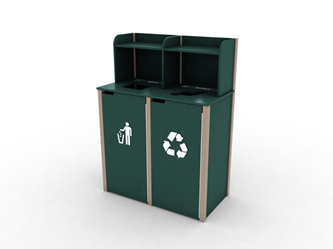 Double Top Load Recycling Bin- Waste Receptacle