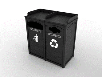 Double Front Load Recycling Bin- Waste Receptacle