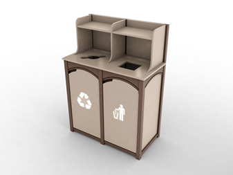 Double Top Load Recycling Bin- Waste Receptacle